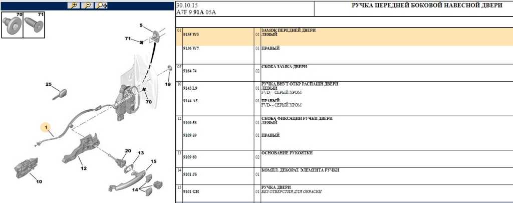 ЗАМОК ДВЕРИ ПЕРЕДНИЙ ЛЕВЫЙ PEUGEOT 207